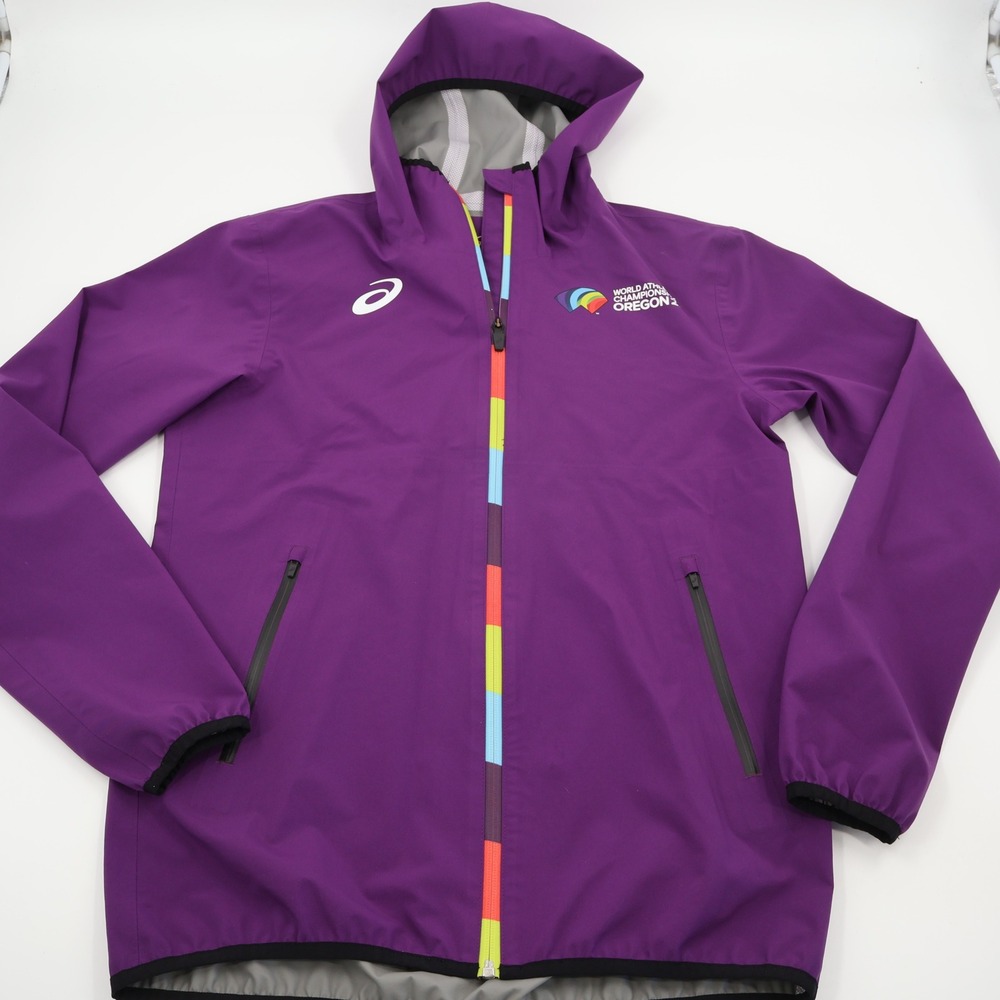 Asics World Athletics Championship Oregon 22 Windbreaker Unisex Small Purple Zip